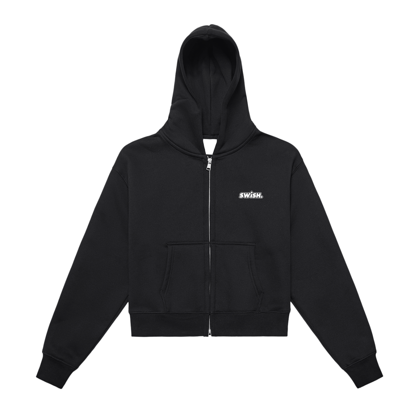 Swish. Women's Fleeced Zip-Up Cropped Hoodie