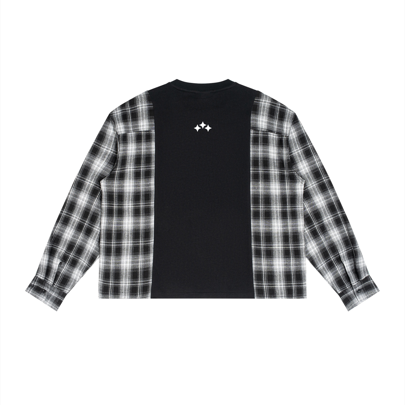 Swish. Unisex Plaid Panel Long Sleeve T-Shirt