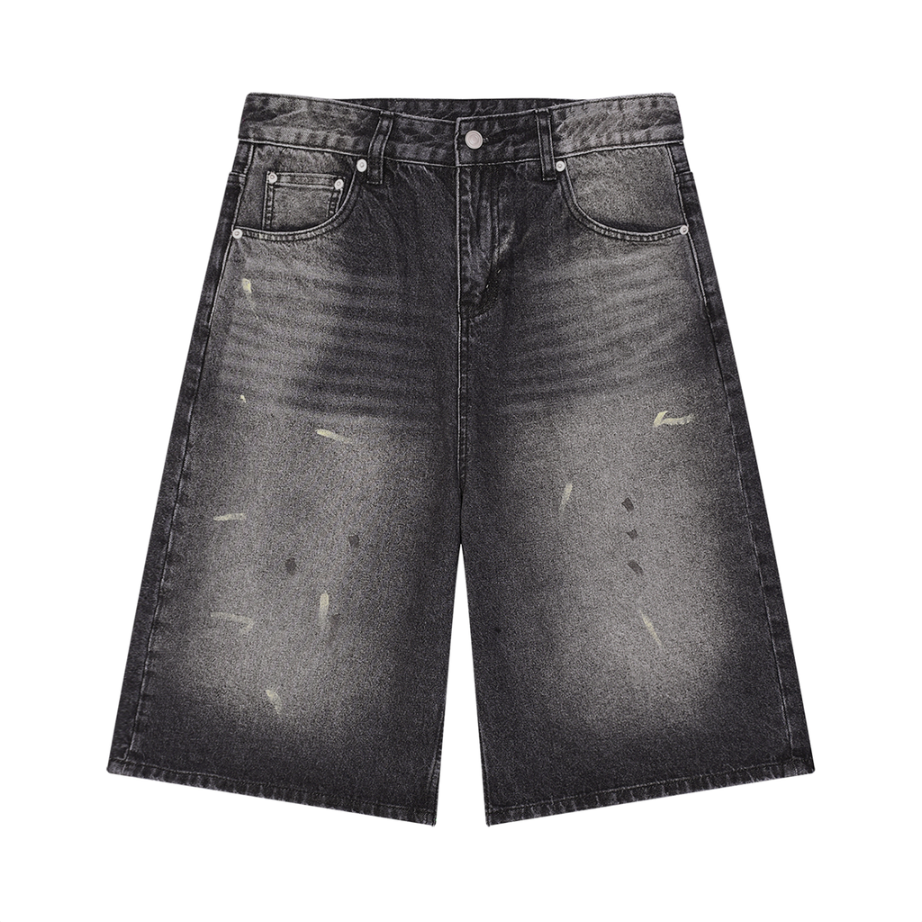Swish. Men’s Vintage Wash Wide Leg Denim Shorts