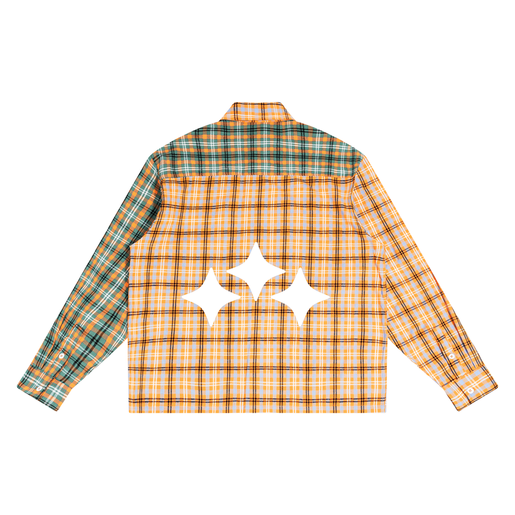 Swish. Unisex Oversized Plaid Color Block Shirt