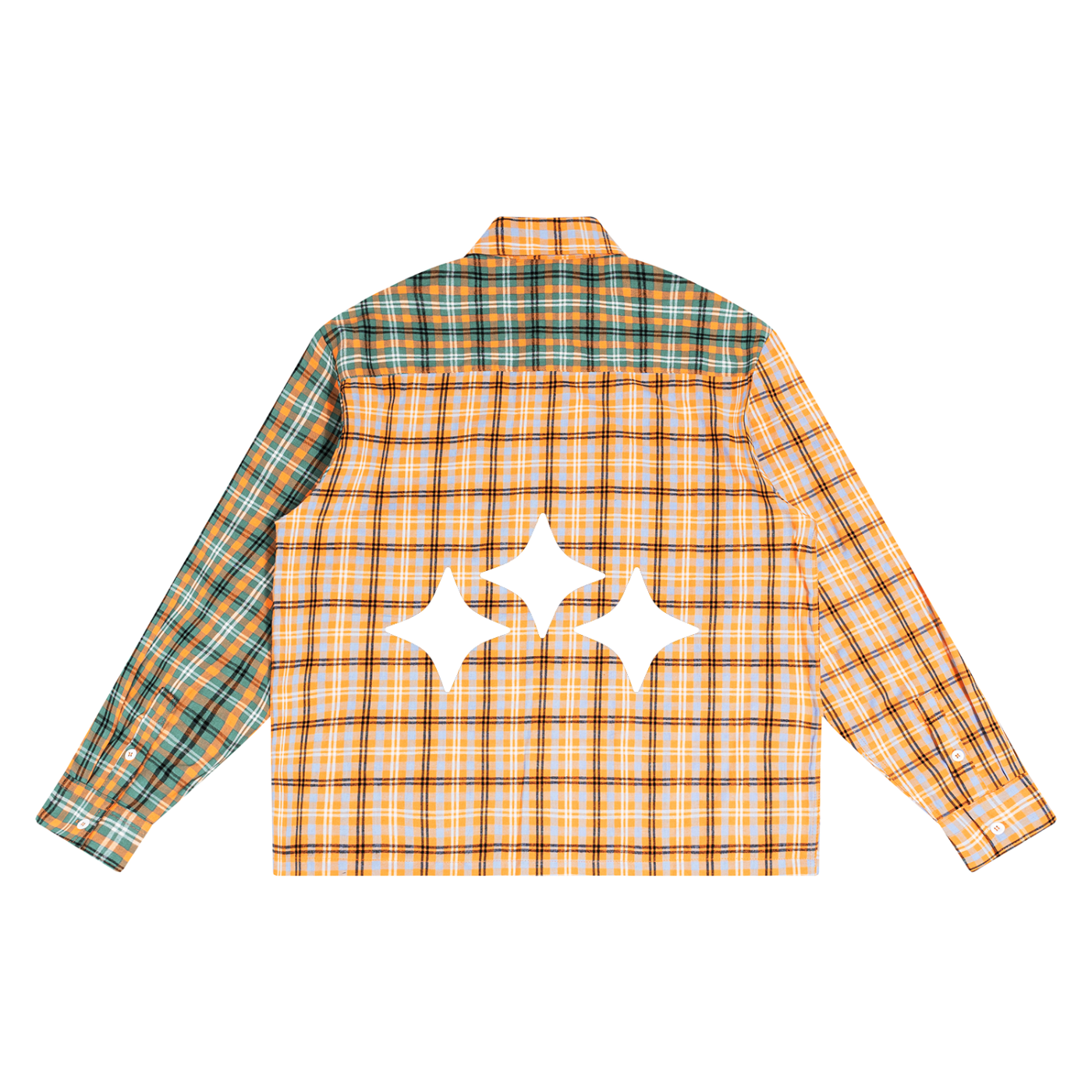 Swish. Unisex Oversized Plaid Color Block Shirt