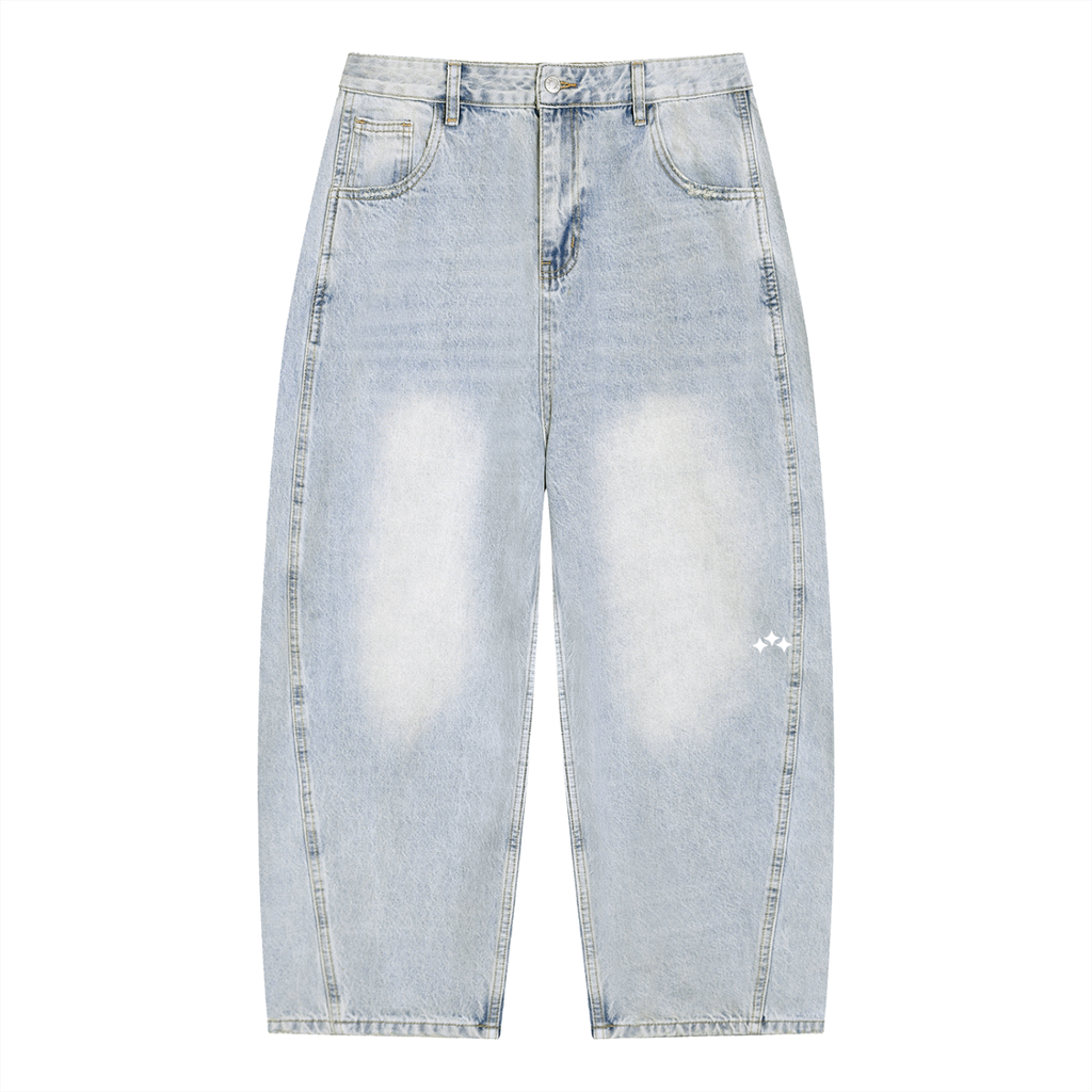 Swish. Men's Vintage Wash Sunfade Barrel Leg Jeans