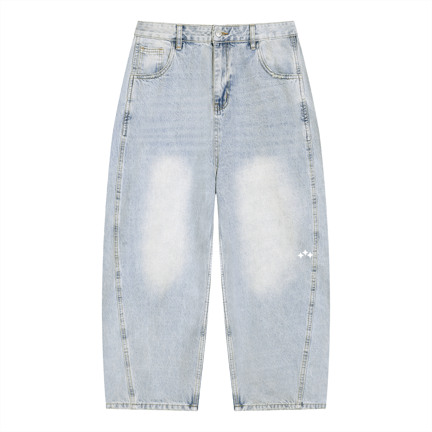 Swish. Men's Vintage Wash Sunfade Barrel Leg Jeans