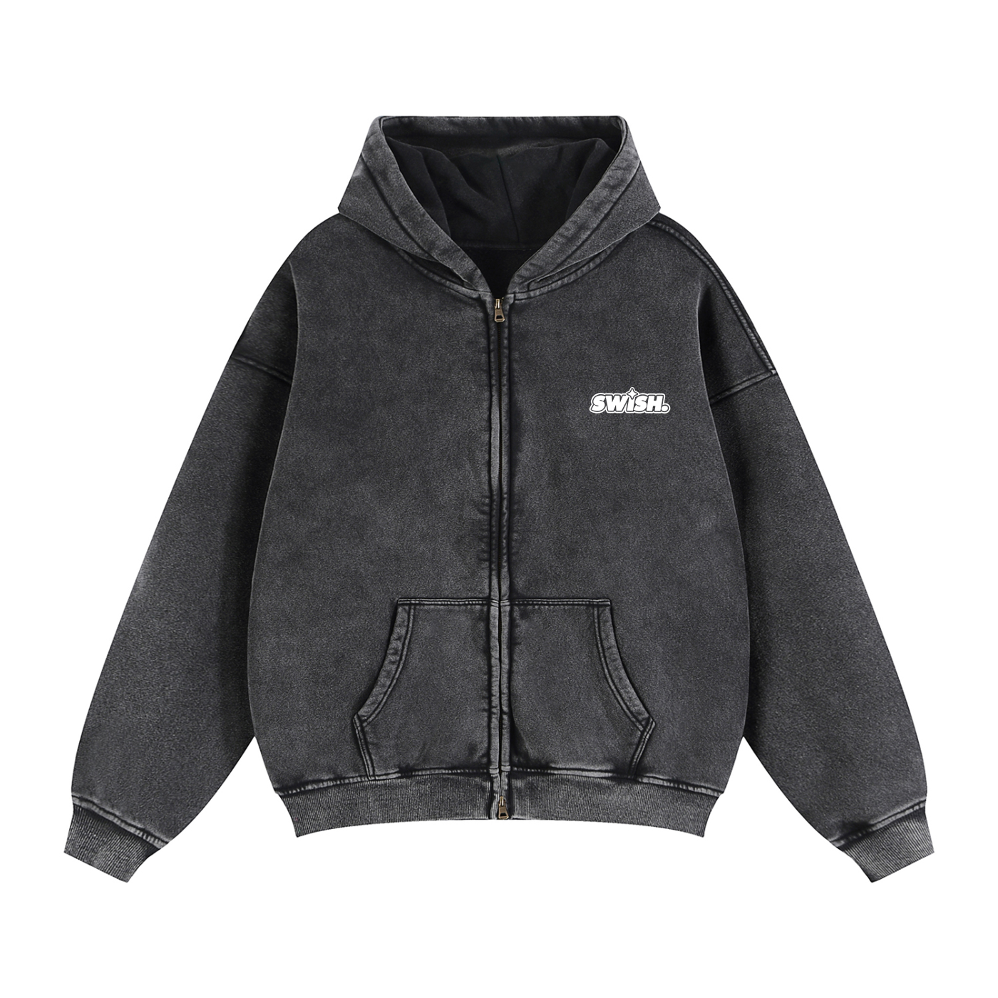 Swish. Zip-Through Boxy Fleece Hoodie