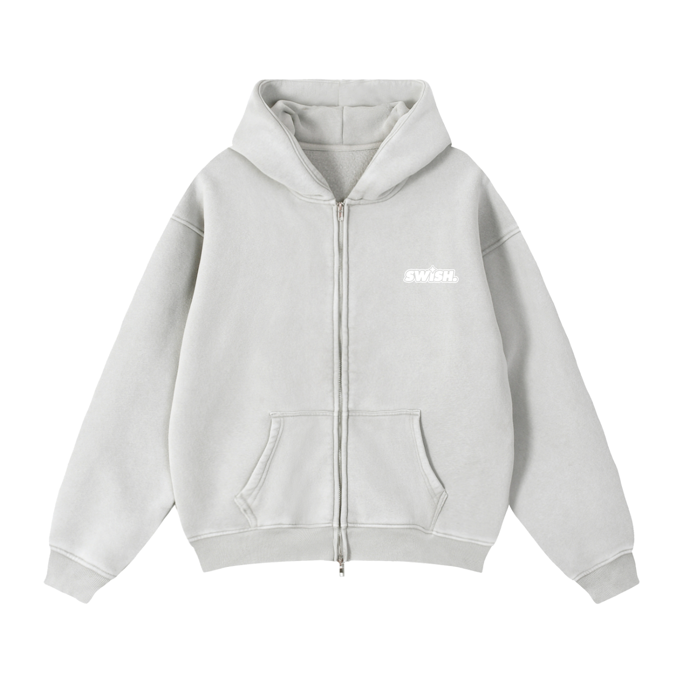 Swish. Zip-Through Boxy Fleece Hoodie