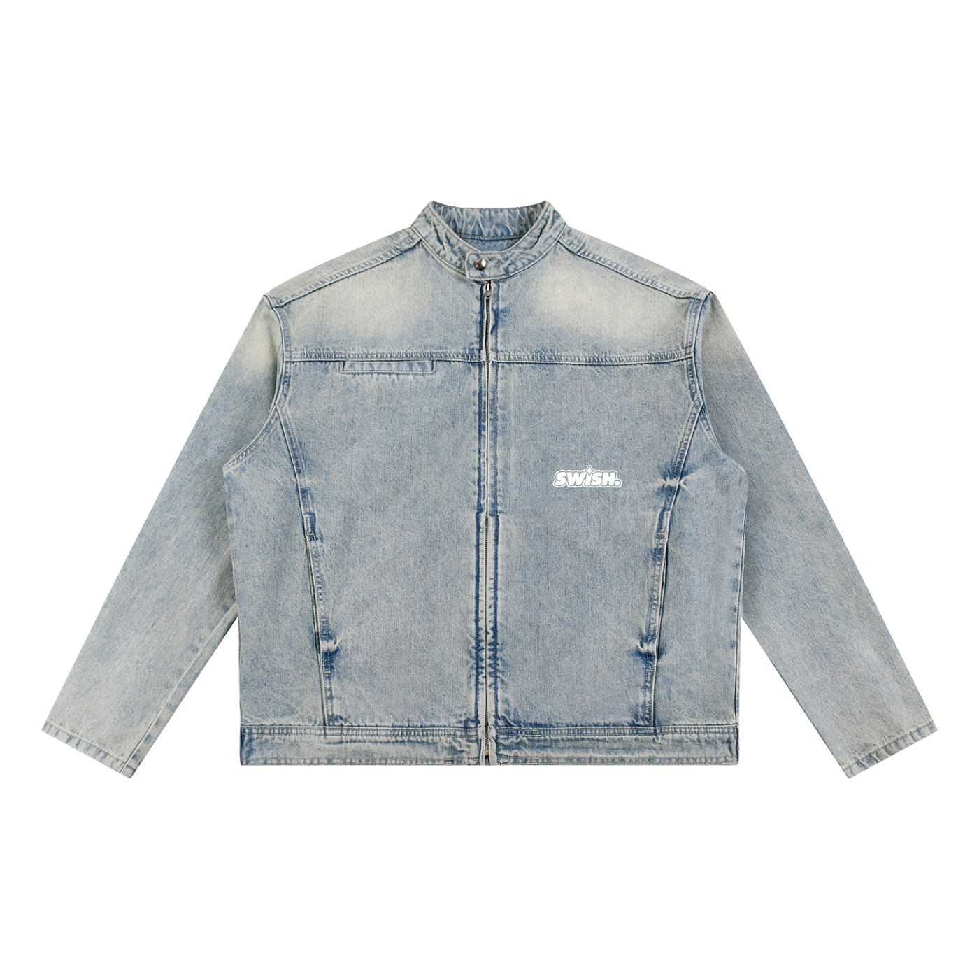 Swish. Vintage Wash Zip Denim Jacket