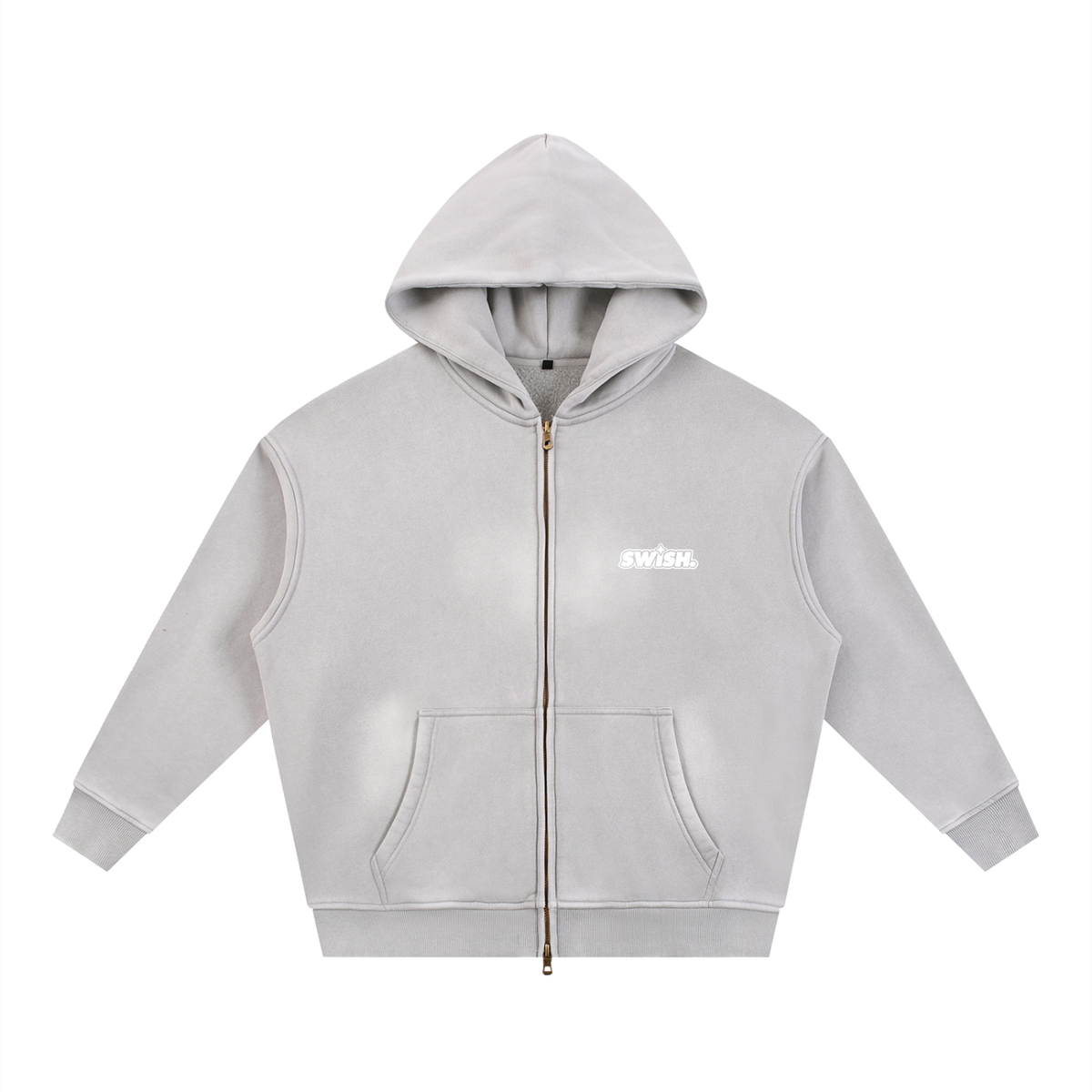 Swish. Sunfade Two-way Zipper Boxy Fleece Hoodie