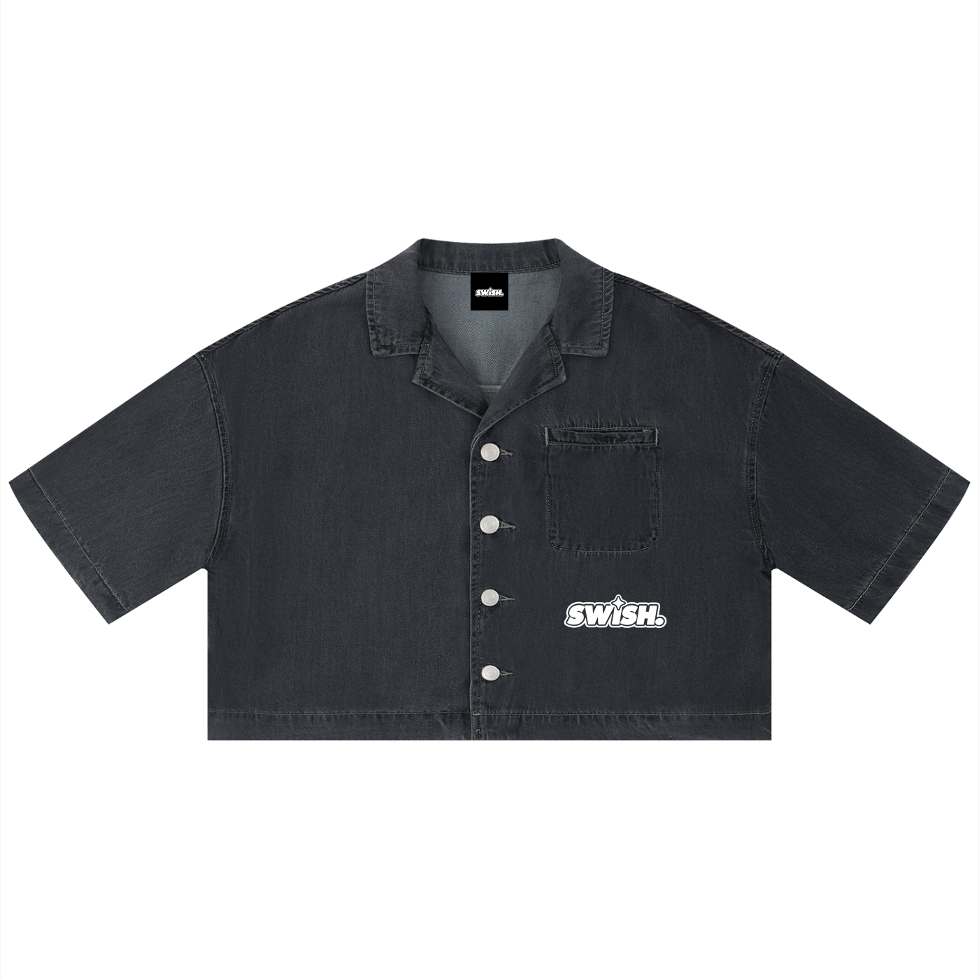 Swish. Women's Vintage Wash Boxy Cropped Shirt