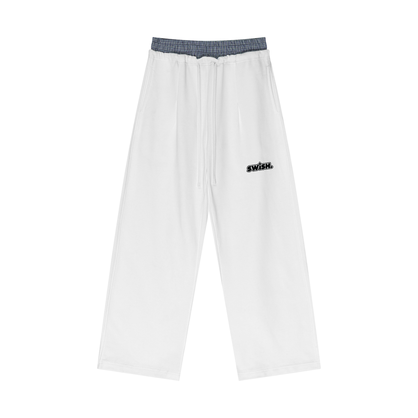 Swish. Plaid Contrast Waist Pants