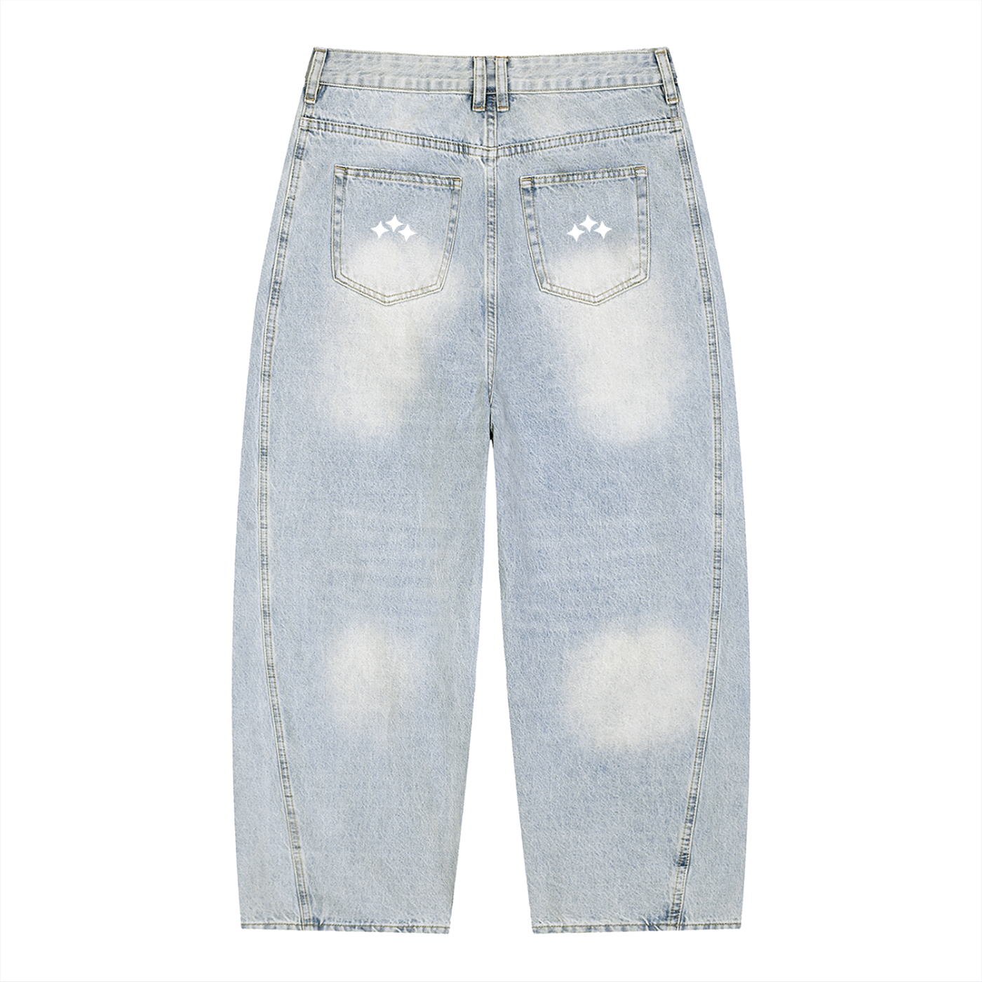 Swish. Men's Vintage Wash Sunfade Barrel Leg Jeans