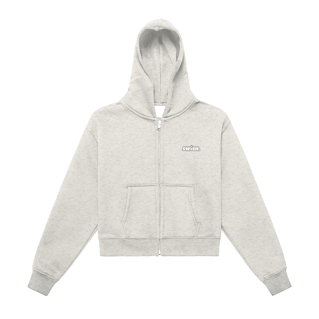 Swish. Women's Fleeced Zip-Up Cropped Hoodie