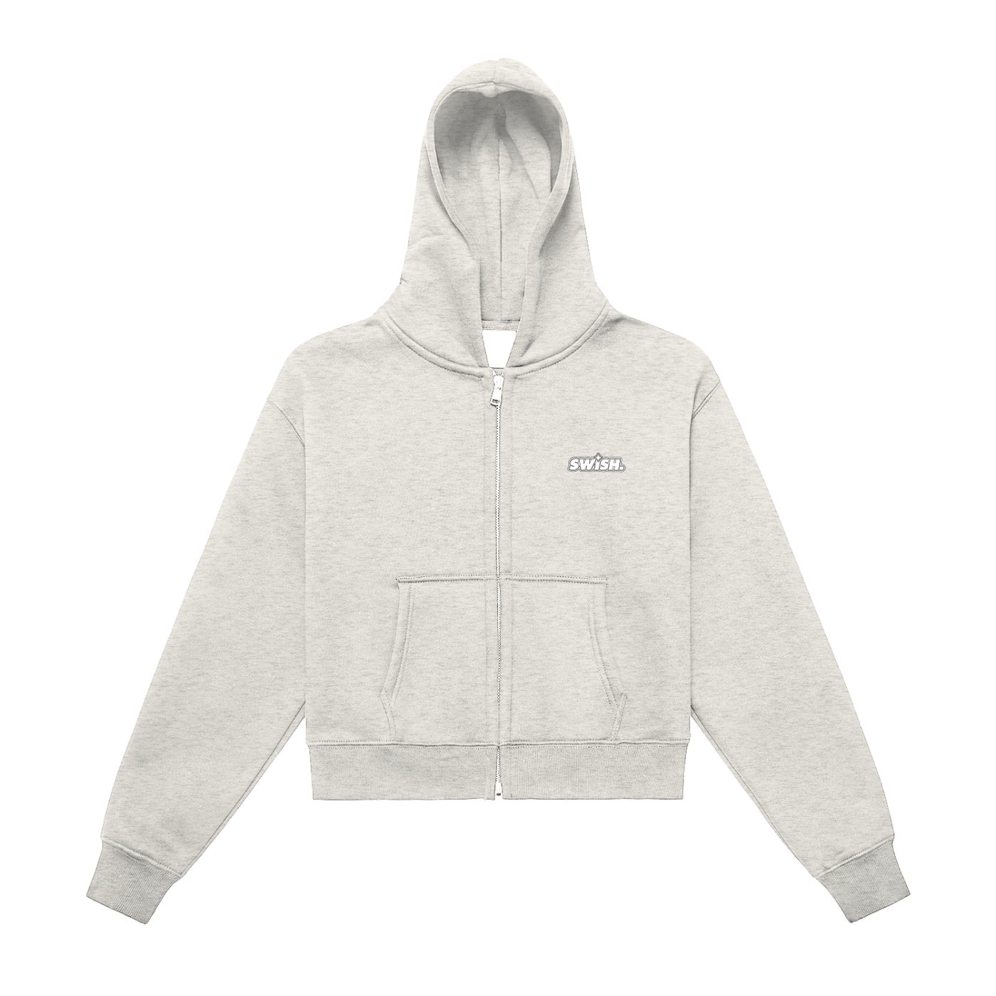 Swish. Women's Fleeced Zip-Up Cropped Hoodie