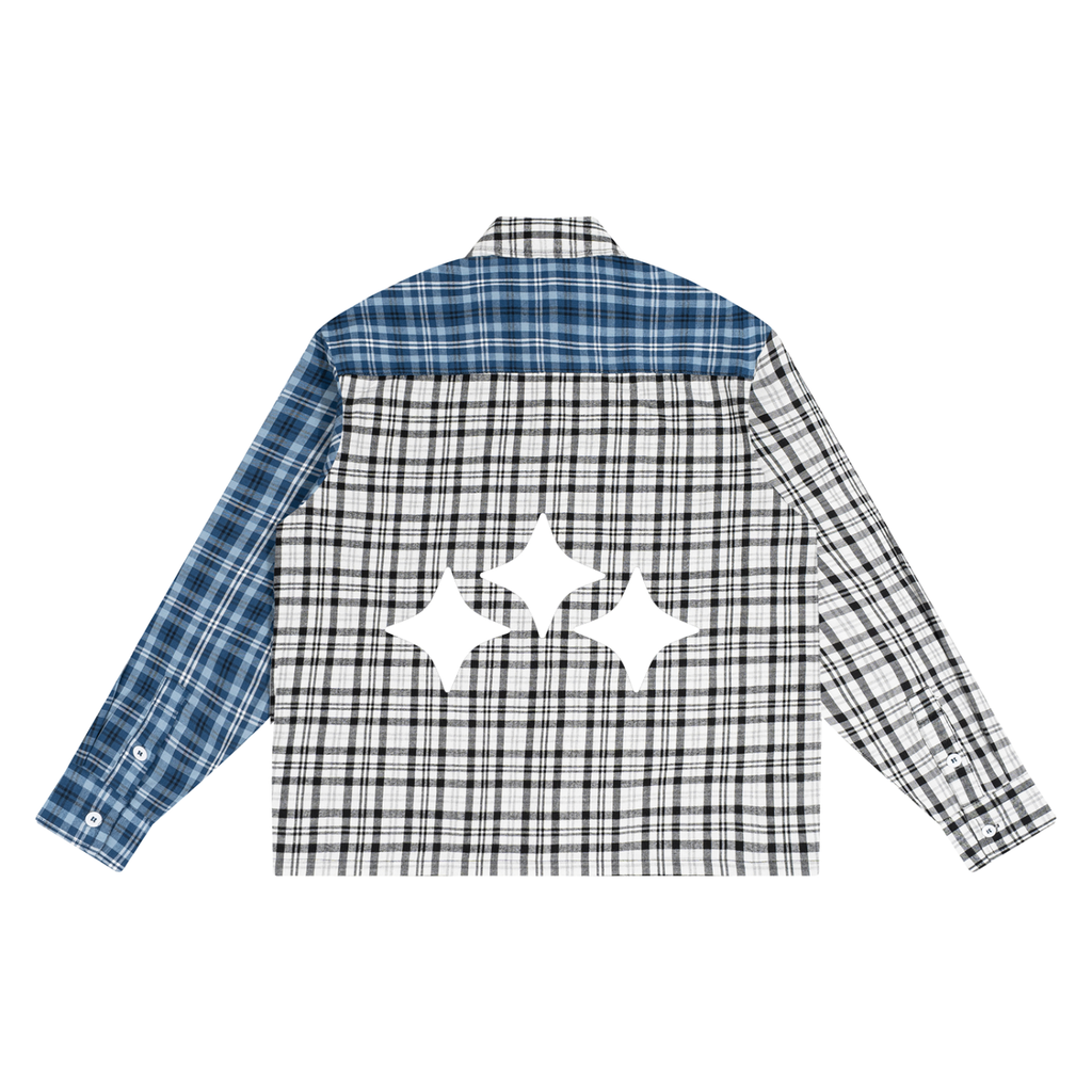 Swish. Unisex Oversized Plaid Color Block Shirt