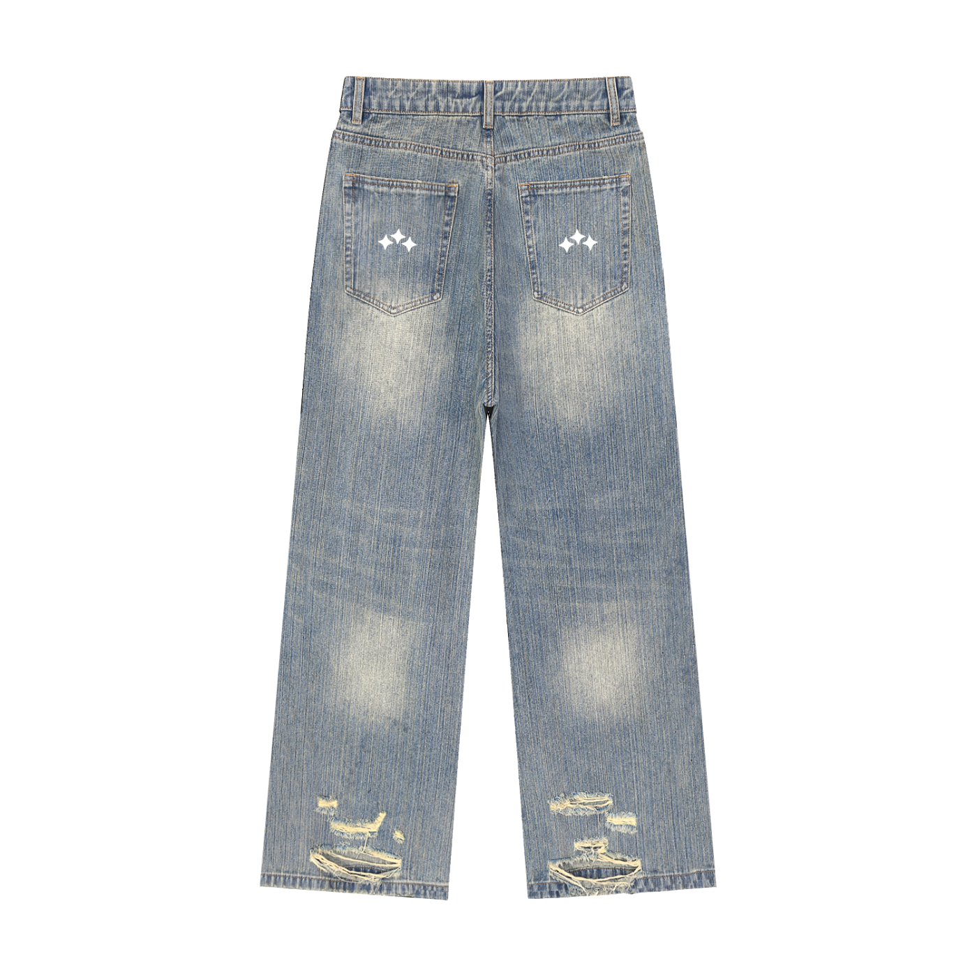 Swish. Vintage Wash Distressed Denim Jeans