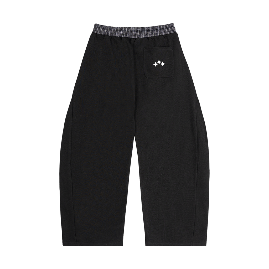 Swish. Plaid Waistband Barrel Sweatpants