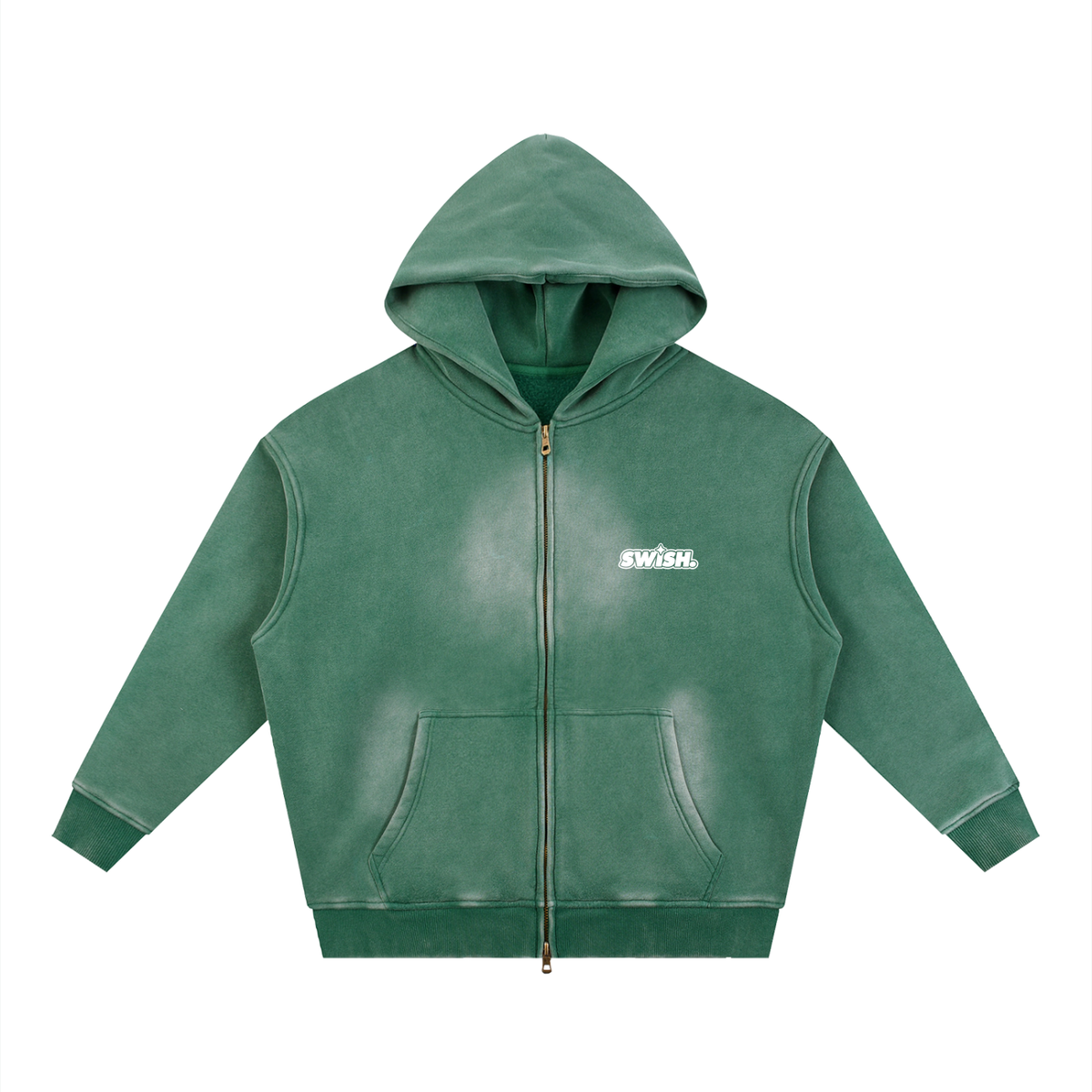 Swish. Sunfade Two-way Zipper Boxy Fleece Hoodie