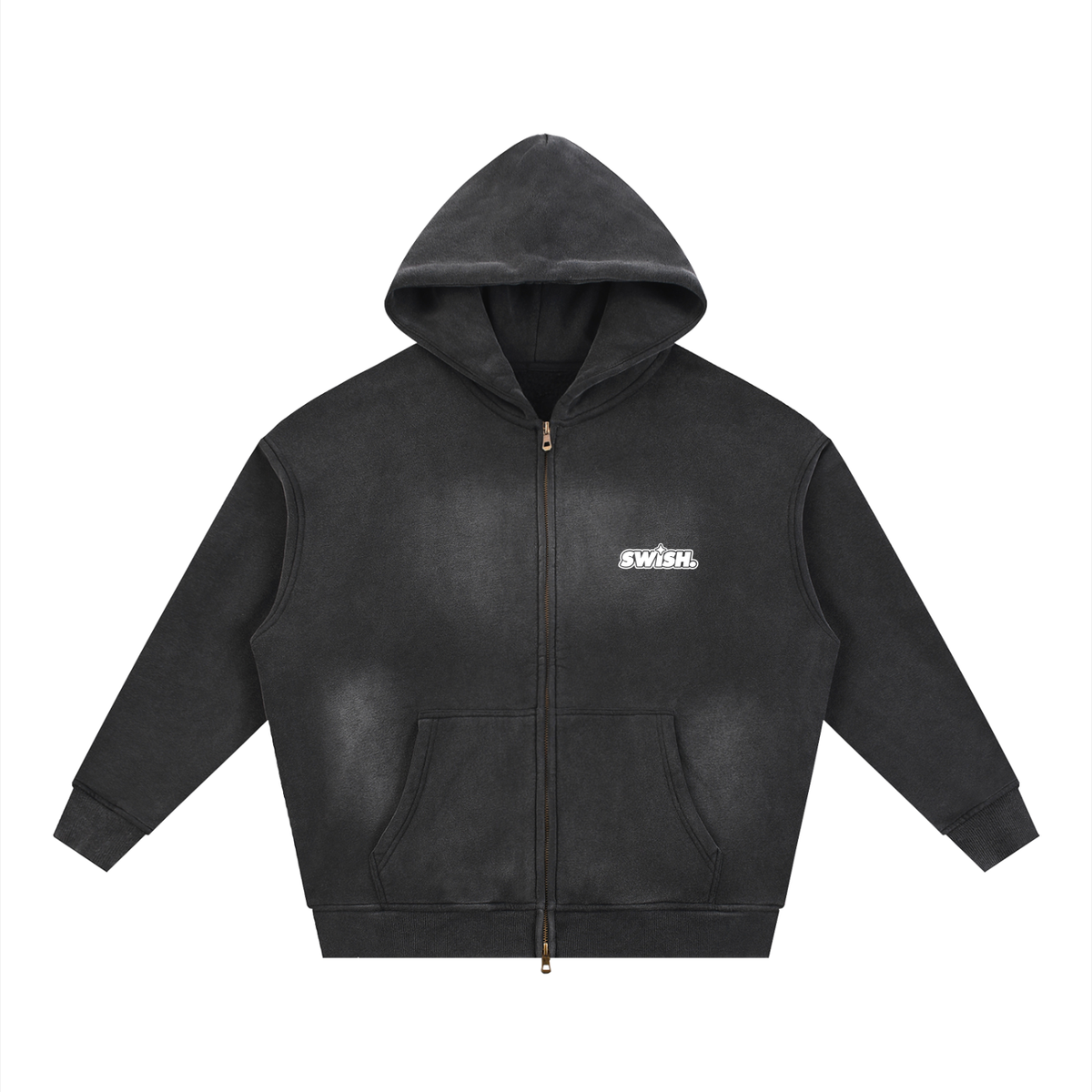 Swish. Sunfade Two-way Zipper Boxy Fleece Hoodie