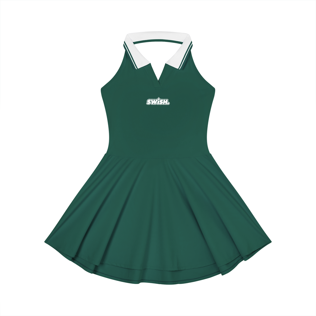 Swish. Women's Collared Halter A-Line Tennis Dress