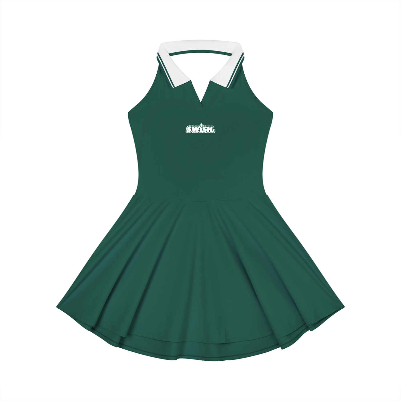 Swish. Women's Collared Halter A-Line Tennis Dress