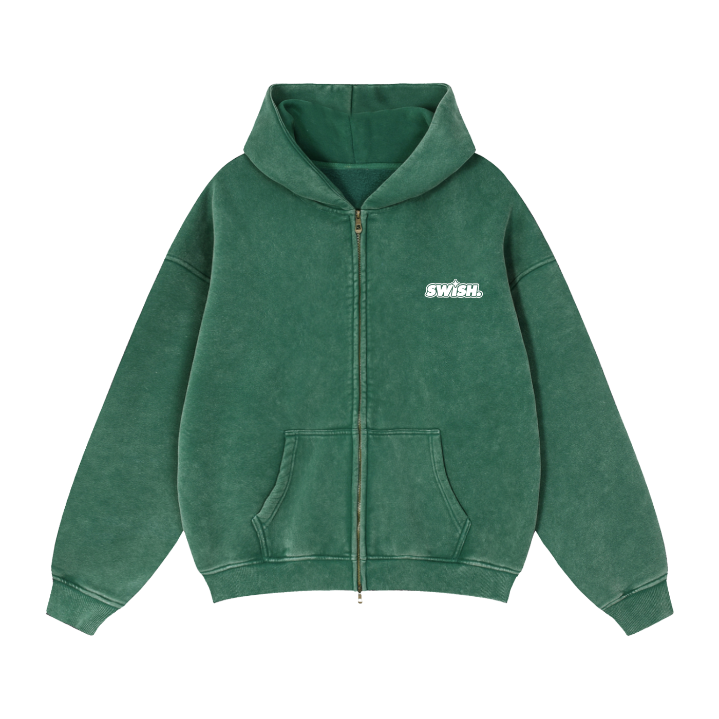 Swish. Zip-Through Boxy Fleece Hoodie