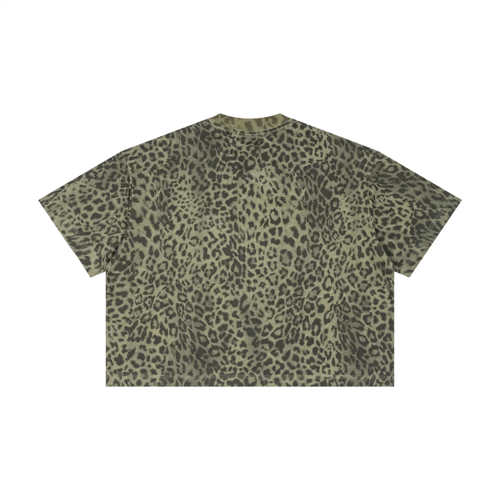 Swish. Unisex Leopard Print Boxy T-Shirt