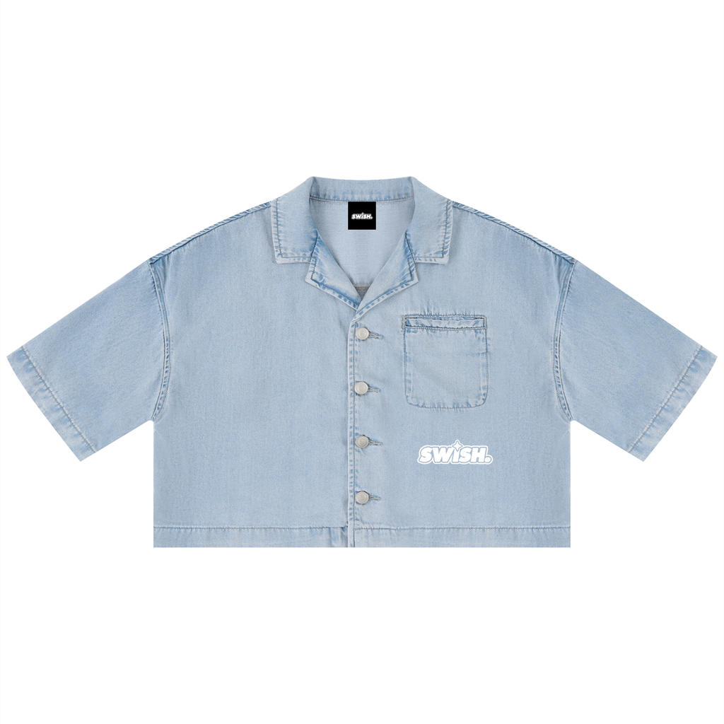 Swish. Women's Vintage Wash Boxy Cropped Shirt