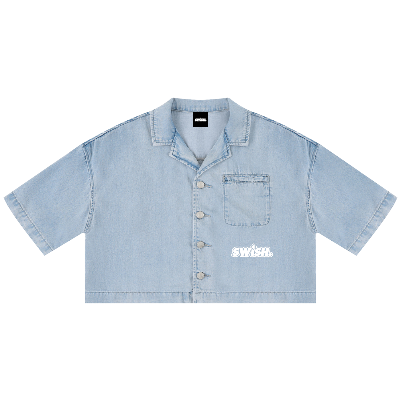 Swish. Women's Vintage Wash Boxy Cropped Shirt