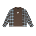 Swish. Unisex Plaid Panel Long Sleeve T-Shirt