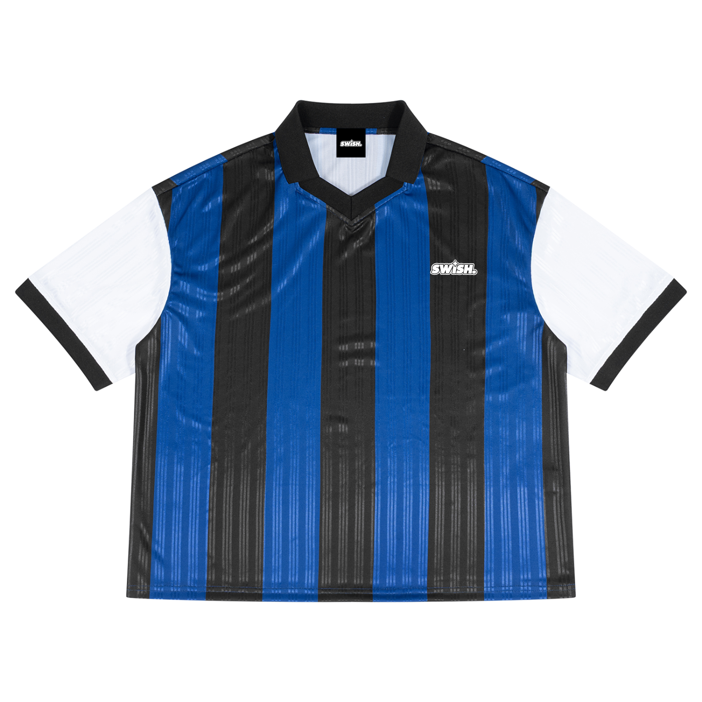 Swish. Unisex Boxy Striped Collared Soccer Jersey