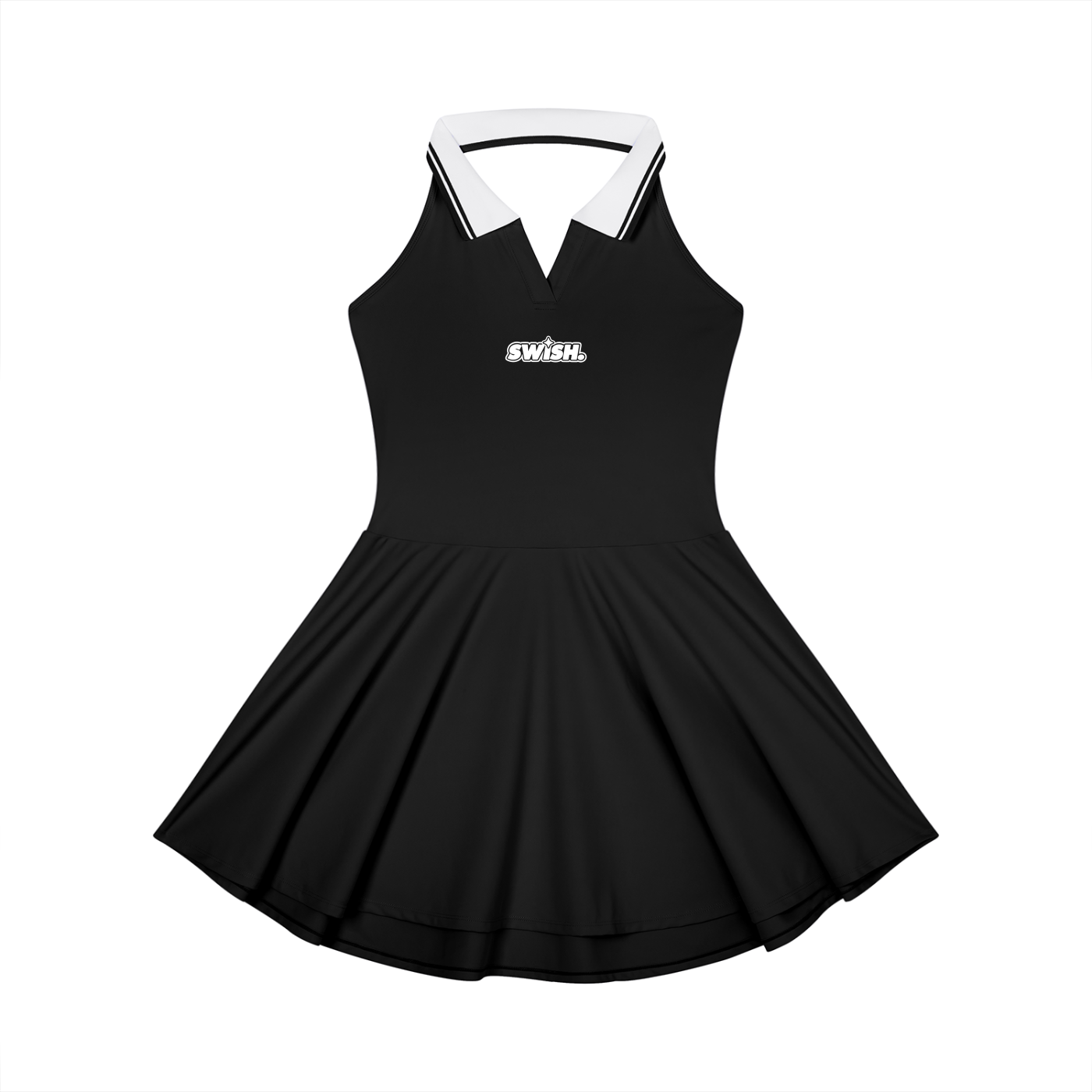Swish. Women's Collared Halter A-Line Tennis Dress