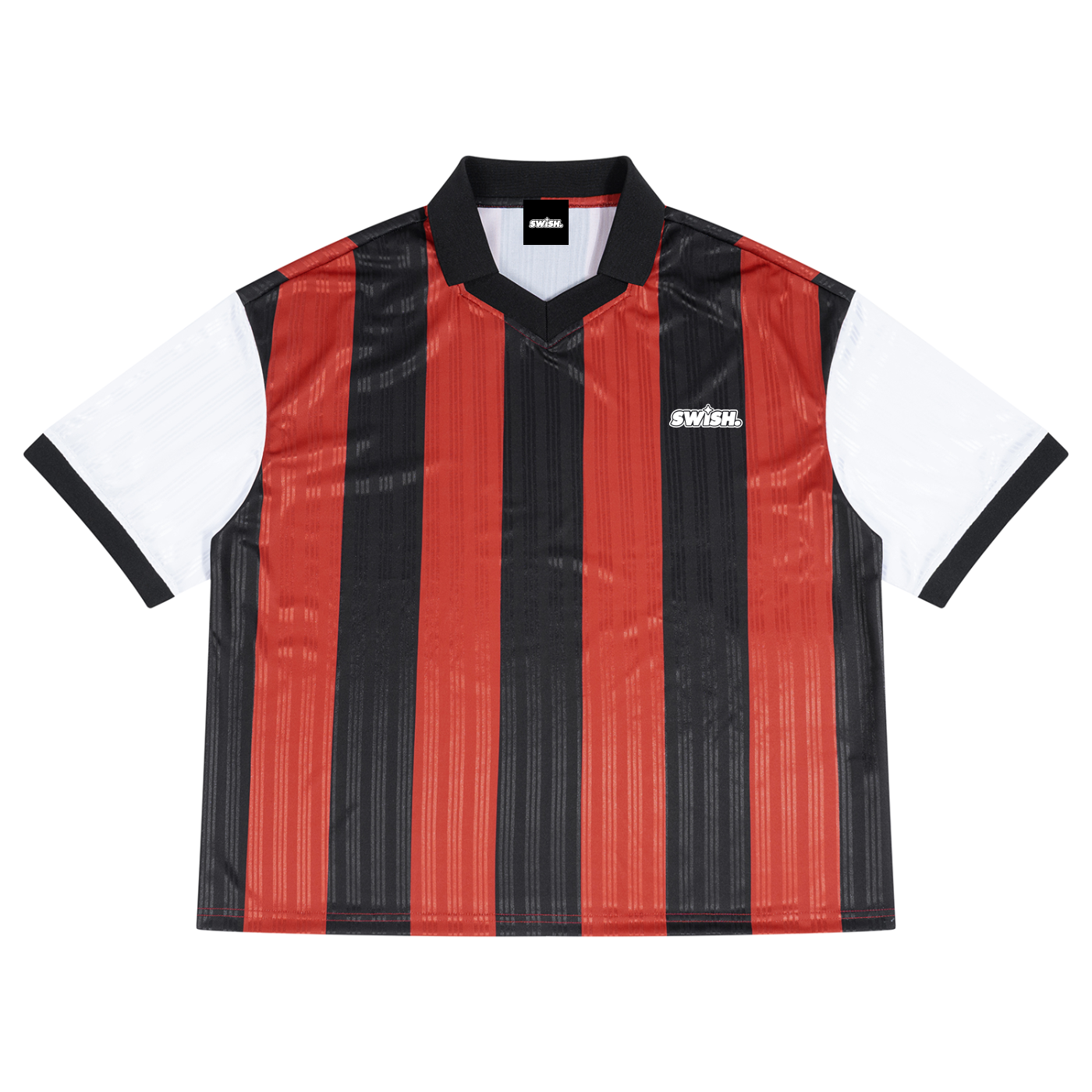 Swish. Unisex Boxy Striped Collared Soccer Jersey