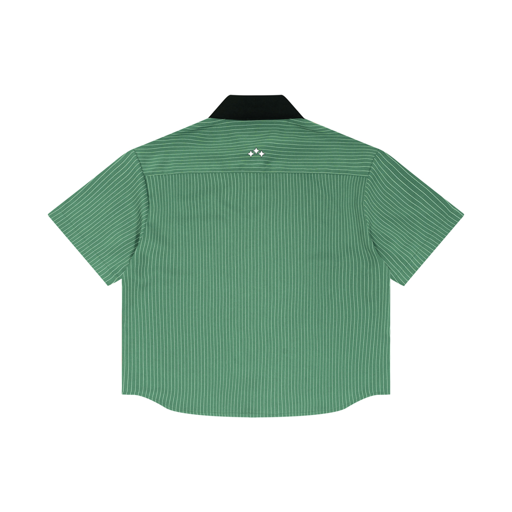 Swish. Unisex Striped Boxy Contrast Collar Shirt