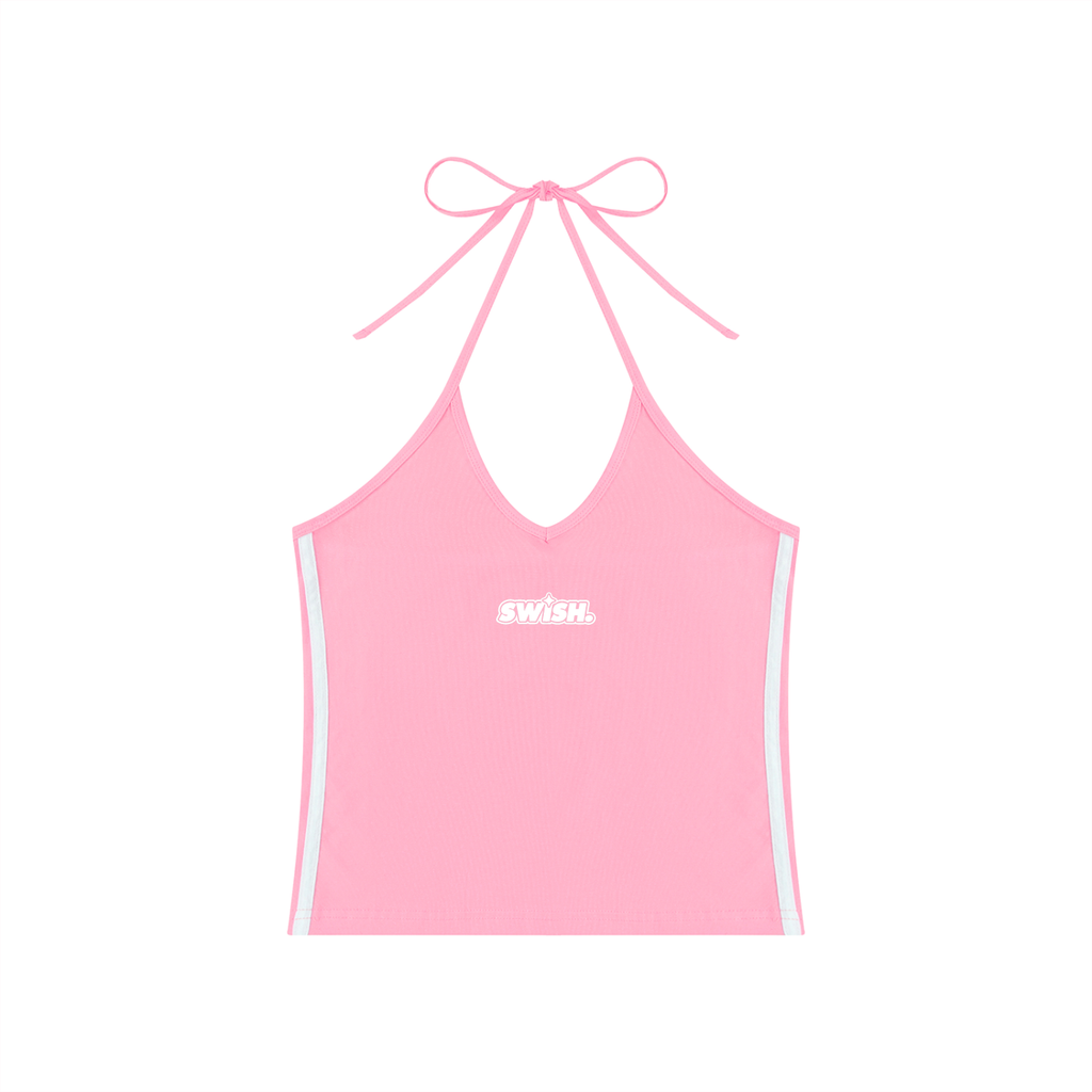 Swish. Women's Color Block Halter Crop Tank Top