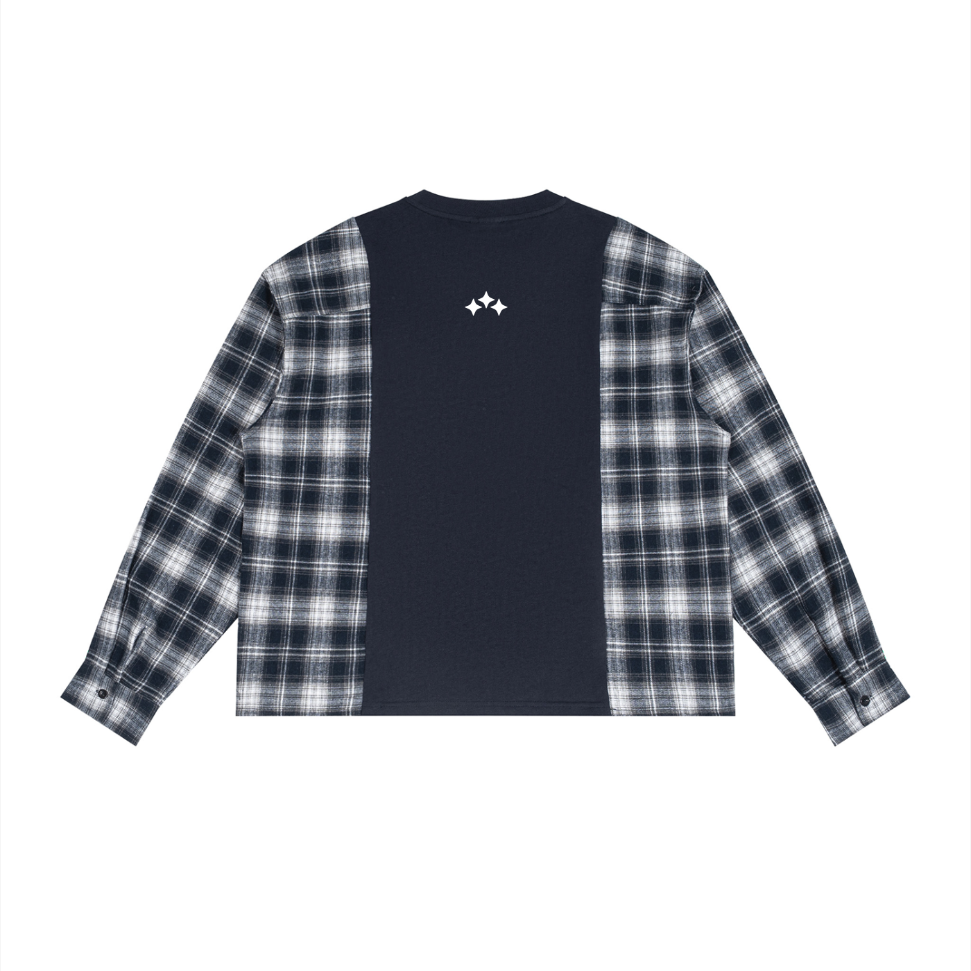 Swish. Unisex Plaid Panel Long Sleeve T-Shirt