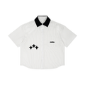 Swish. Unisex Striped Boxy Contrast Logo Collar Shirt