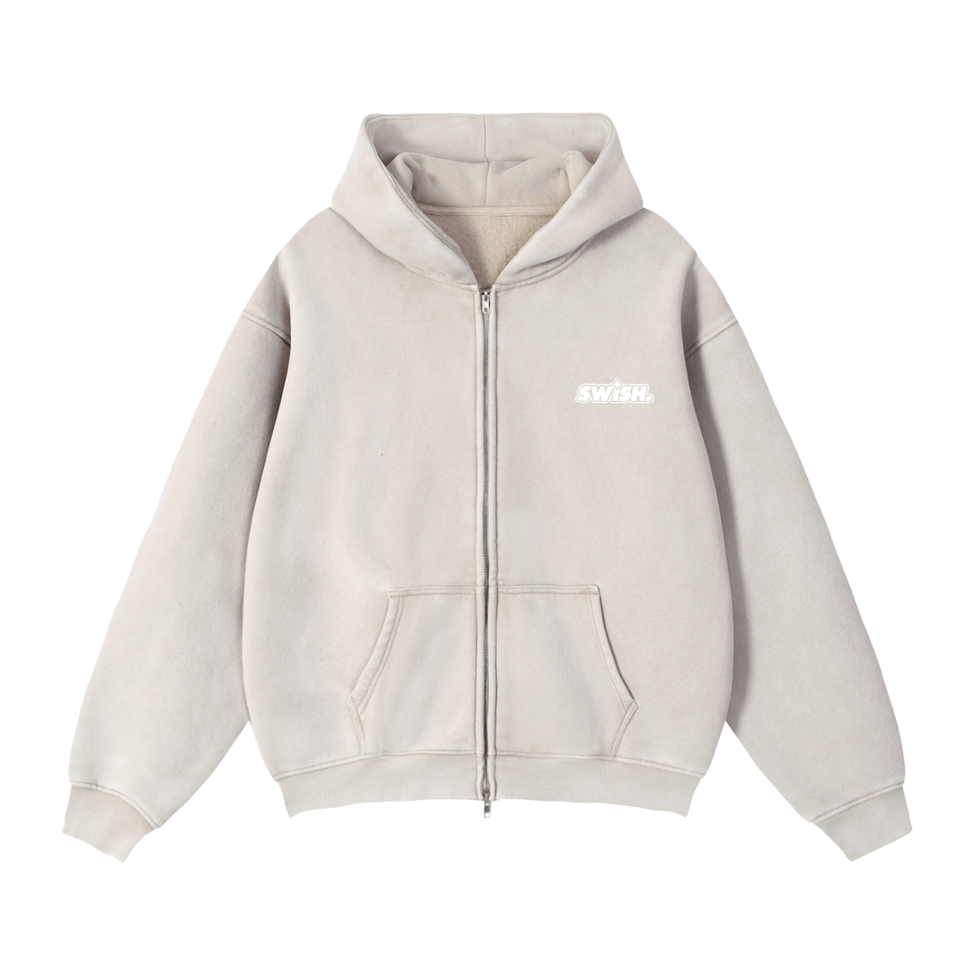 Swish. Zip-Through Boxy Fleece Hoodie