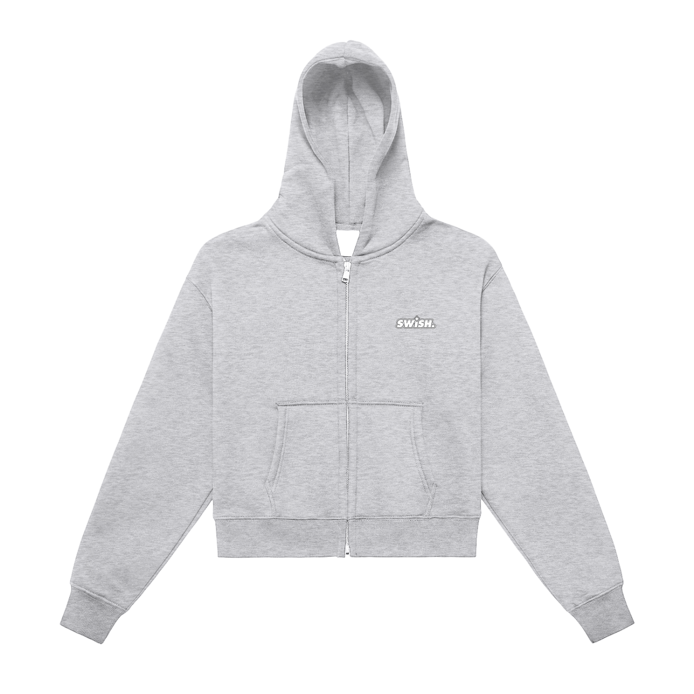 Swish. Women's Fleeced Zip-Up Cropped Hoodie