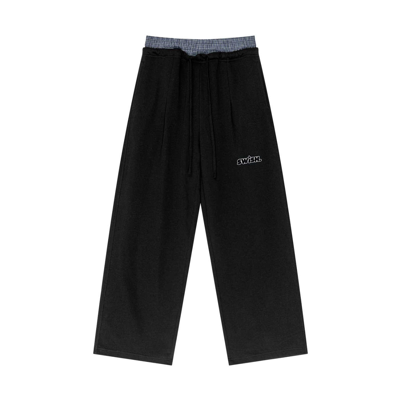 Swish. Plaid Contrast Waist Pants